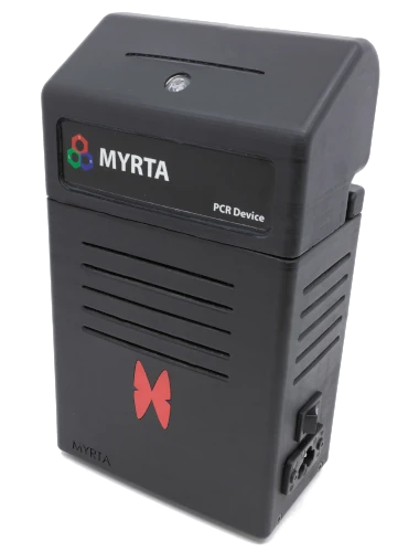 MYRTA for home PCR testing shown outside