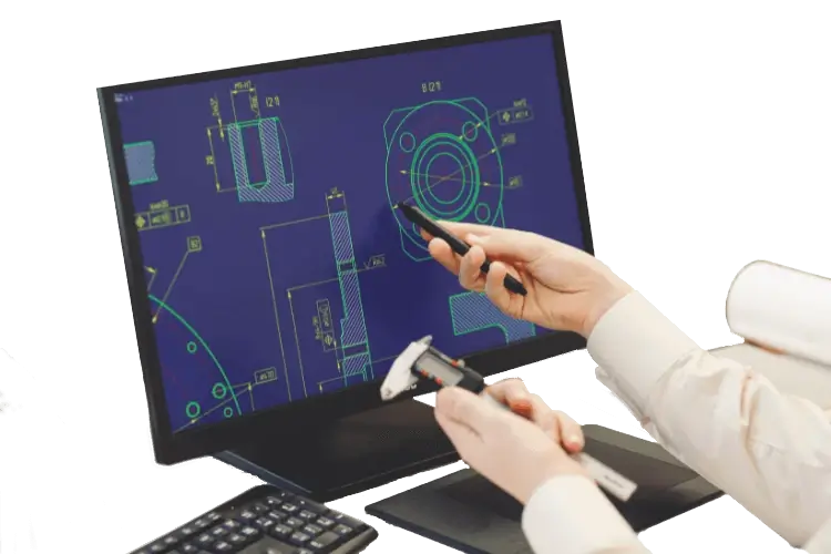 Employee using CAD system